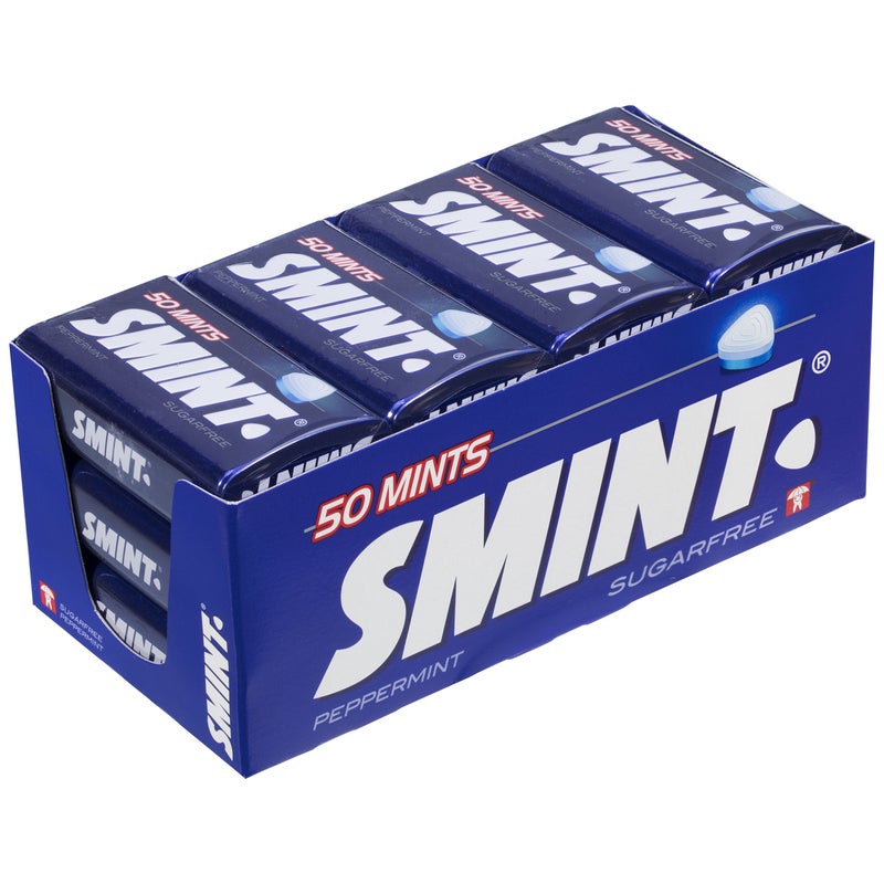Smint Mints Peppermint, Sugar Free, 12 Packs with 50 Mints - Image 2
